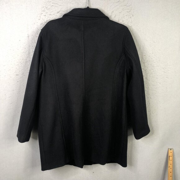 Old Navy Coat Womens 1X Plus Black Wool Blend Asymmetrical Zip Moto Zip Pockets - Picture 2 of 16